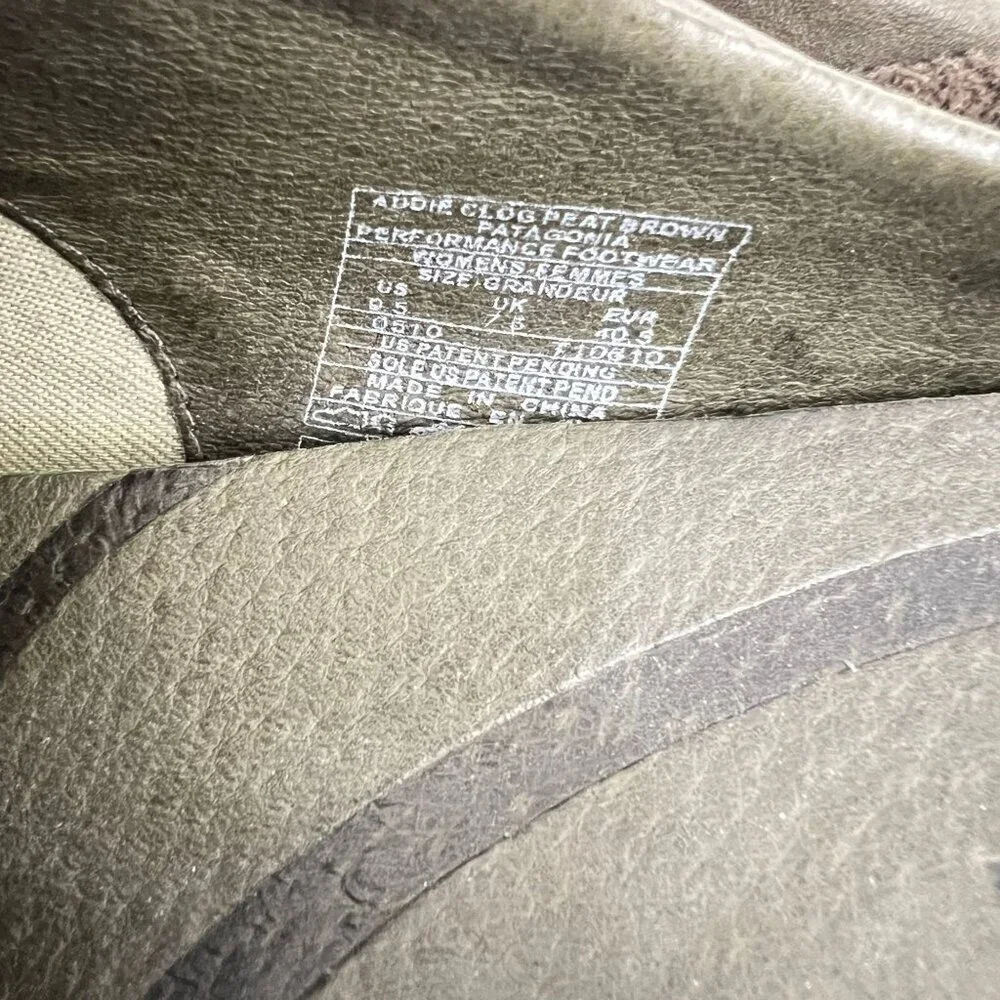 Patagonia Addie Clog Peat Brown Leather Womens Size 9.5 M Mules - Picture 7 of 8